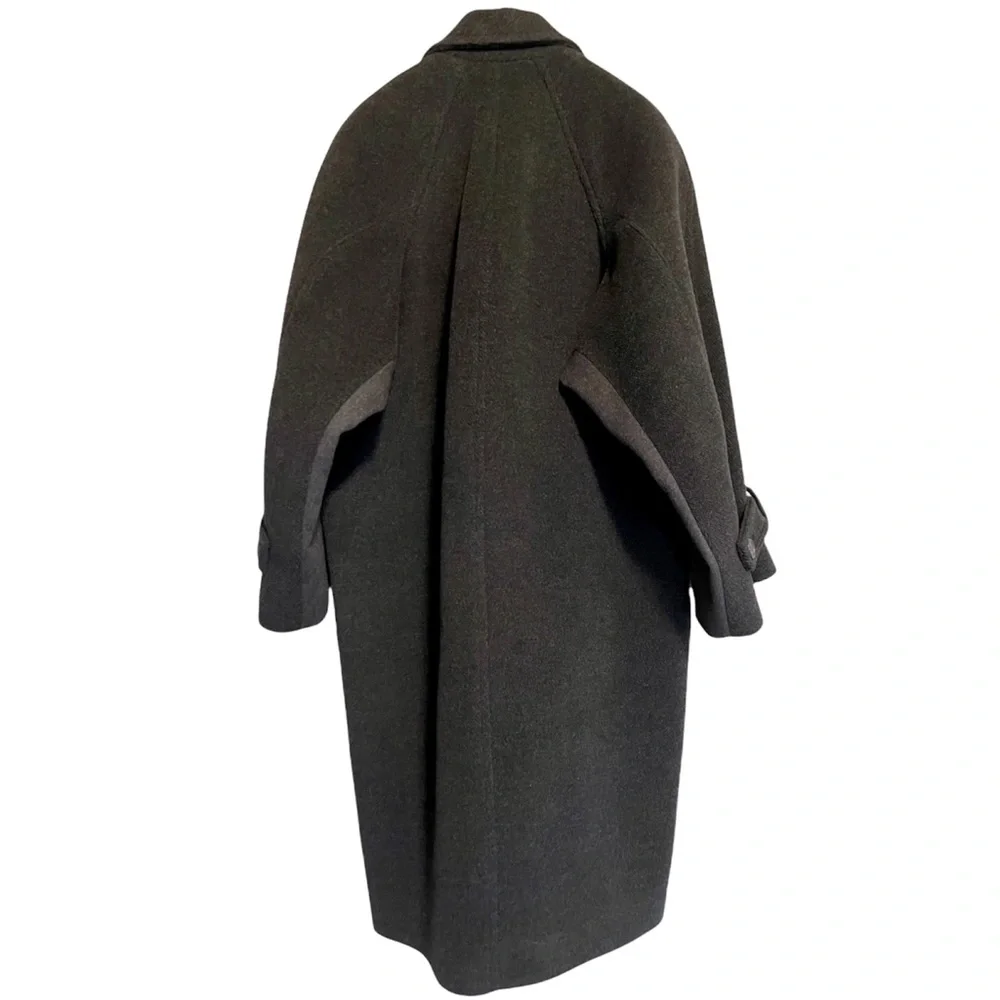 CÉLINE DARK GRAY WOOL & CASHMERE OVERSIZED COCOON COAT SIZE 38 PHOEBE PHILO - Picture 5 of 10
